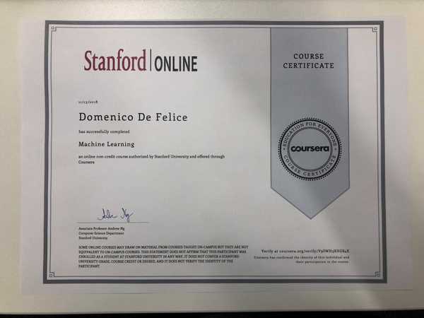 Machine Learning Coursera Certificate